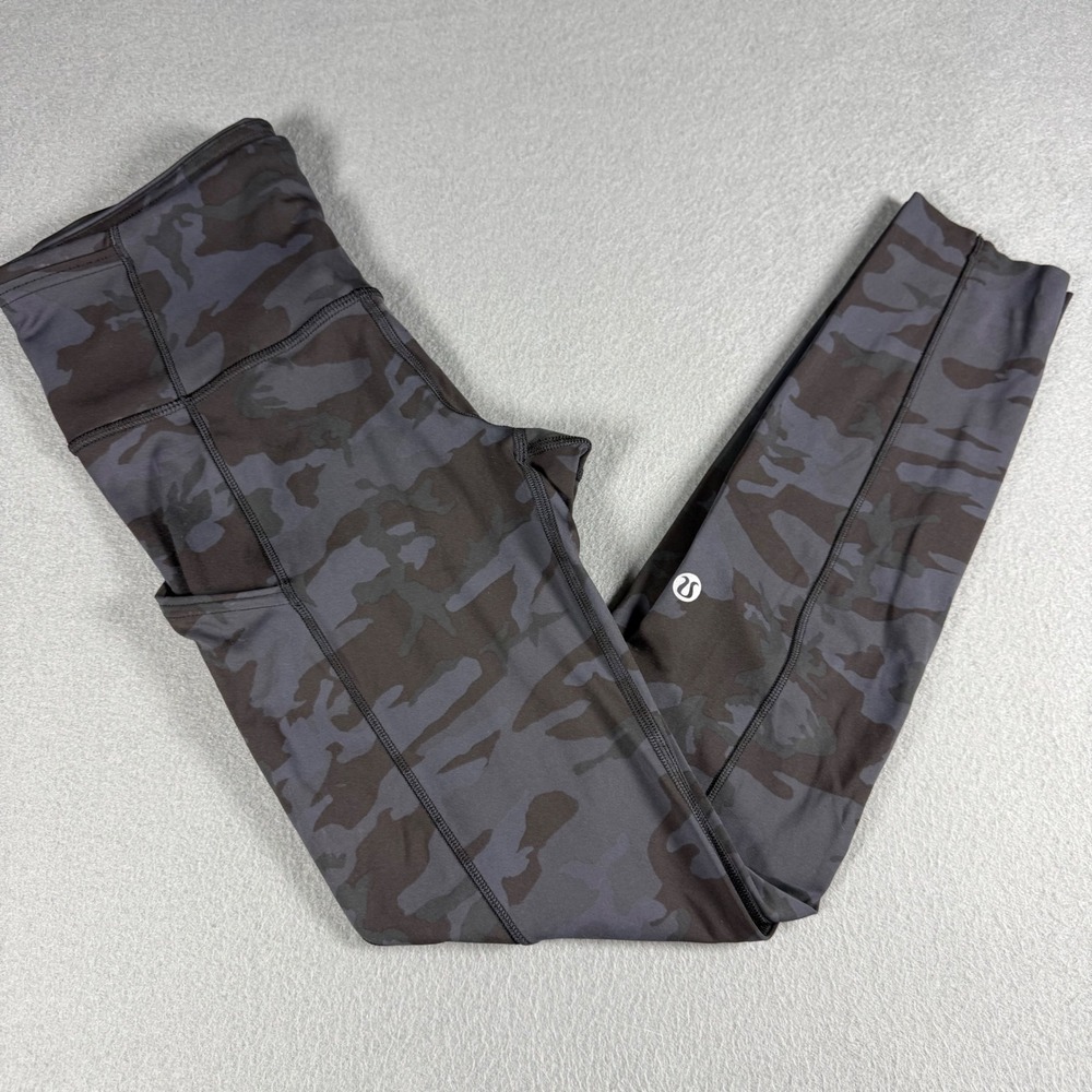 Lululemon Fast and Free Tight II 25 Heritage 365 Camo Deep Coal Multi Size 4
